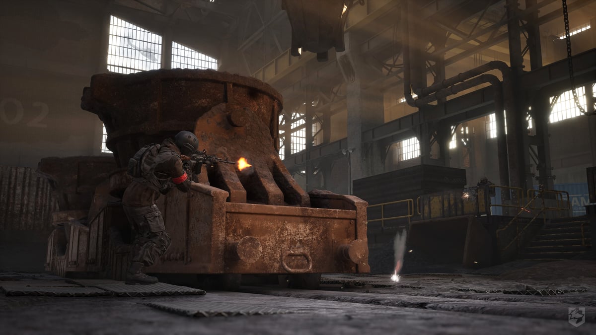 WARDOGS combat in an industrial foundry environment