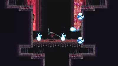 Screenshot from Blasphemous showing one of the levels in the game.