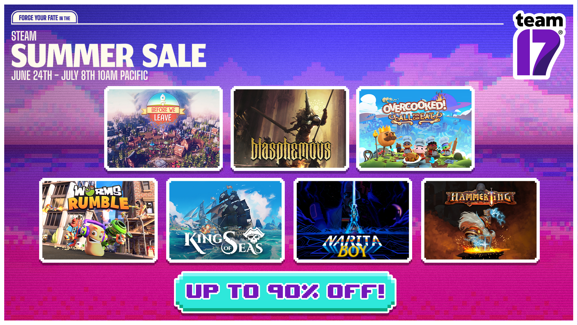 The Steam Summer Sale is heating up! Save up to 90 on Team17 games