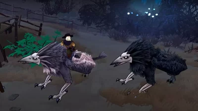 Screenshot from The Serpent Rogue showing the Alchemist riding a griffin.