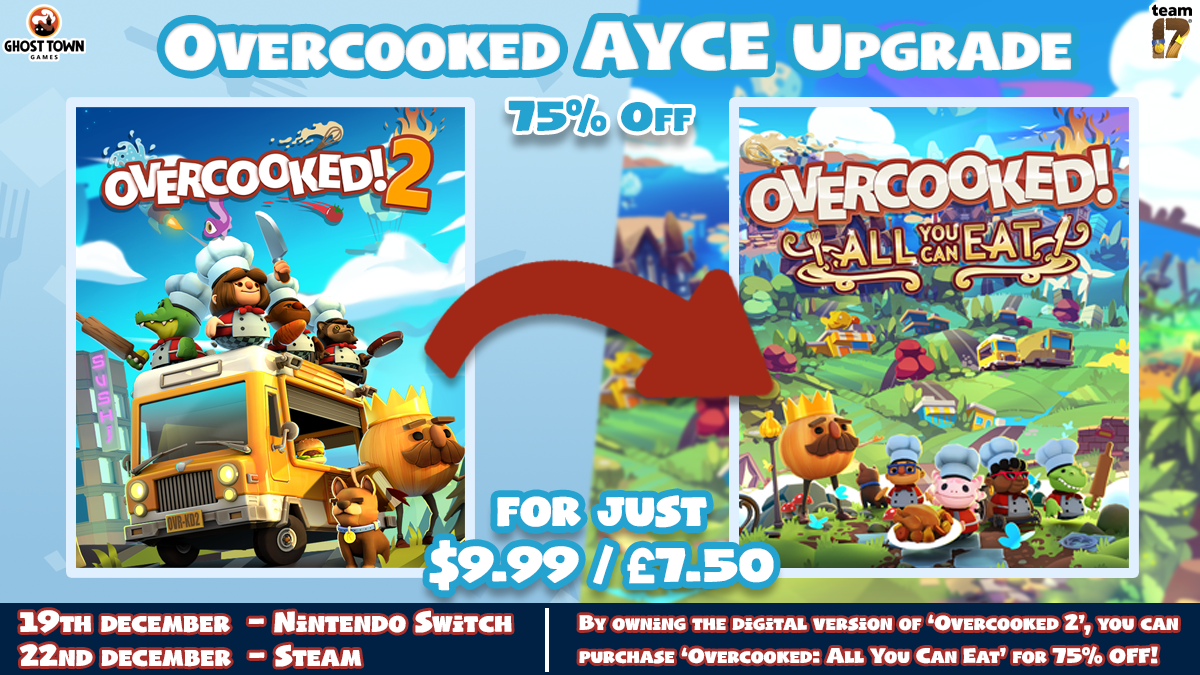Overcooked! AYCE Upgrade Scheme - Live! - Team17 Digital LTD - The Spirit Of Independent Games